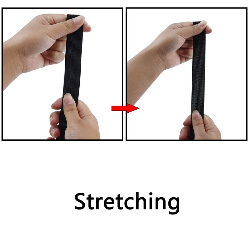 Sunmns 3 Rolls Sewing Stretch Elastic Band Spool, 3/5, 1, 1-1/2 Inch in Width, 5.5 Yards/Roll (Black) - Image 5